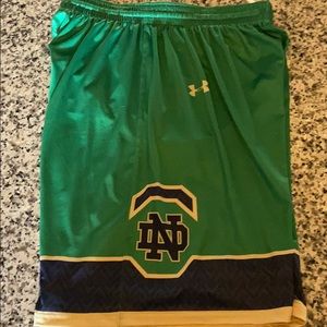 Authentic UA Notre Dame basketball shorts